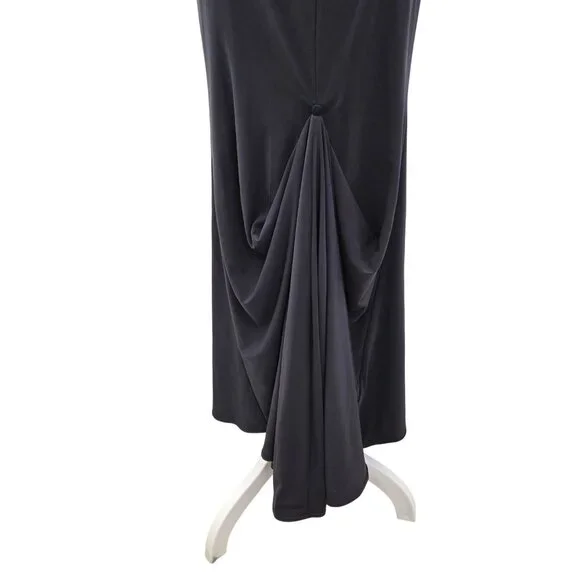 Sherri Hill Two Piece Shimmery Sleeveless Cross Stitch Beaded Gown Size 4 - Picture 9 of 12